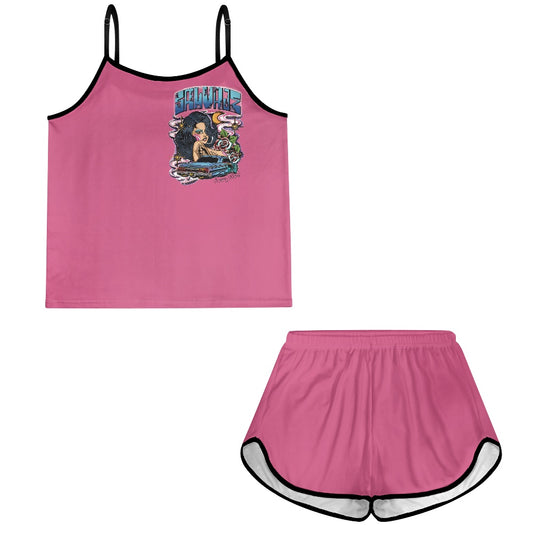 Salvaje Women's suspender shorts set