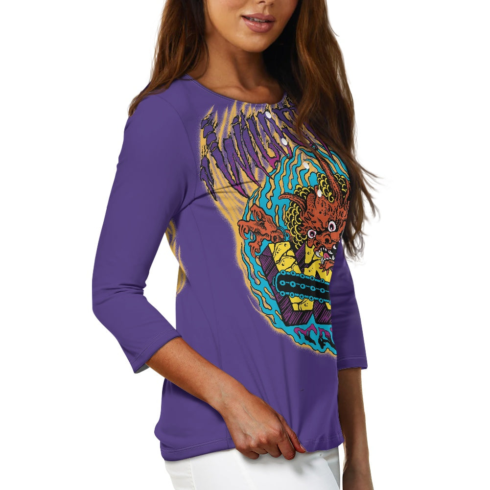ONI Women's three quarter sleeve top(with buttons)
