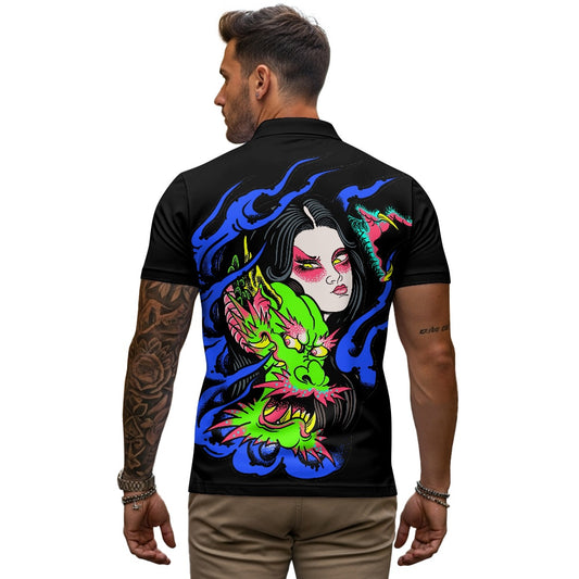 Dragon Lady Zipper Polo Shirt