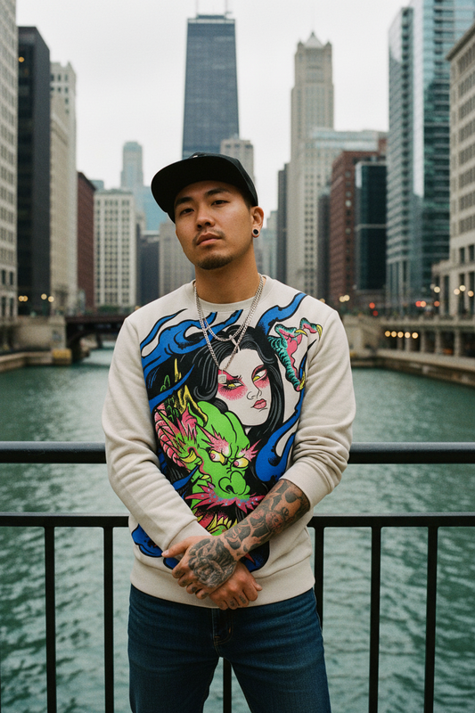 Dragon Lady Crew Neck Sweatshirt(230g GSM thicker)