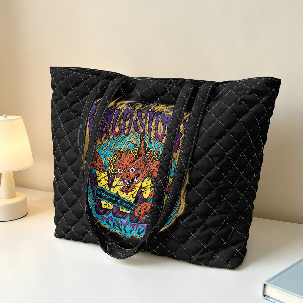 ONI Quilted Shoulder Tote Bag