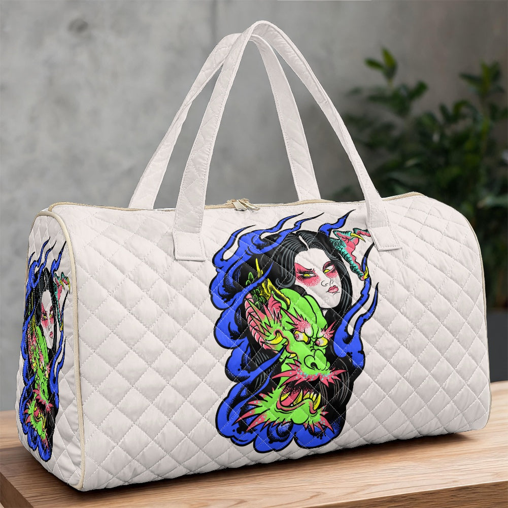 Dragon Lady Simple quilted luggage bag