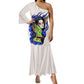 Dragon Lady One-shoulder Mermaid Dress with Long Sleeve