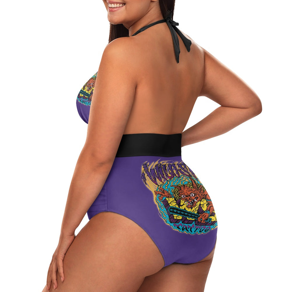 ONI All-Over Print Women's High Cut One-piece Swimsuit