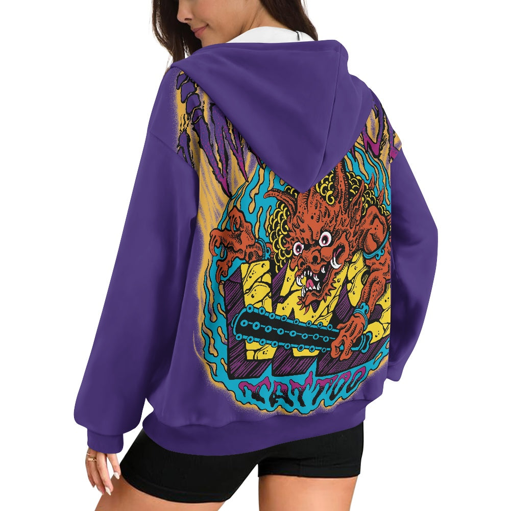 ONI Ladies loose zipper sweatshirt