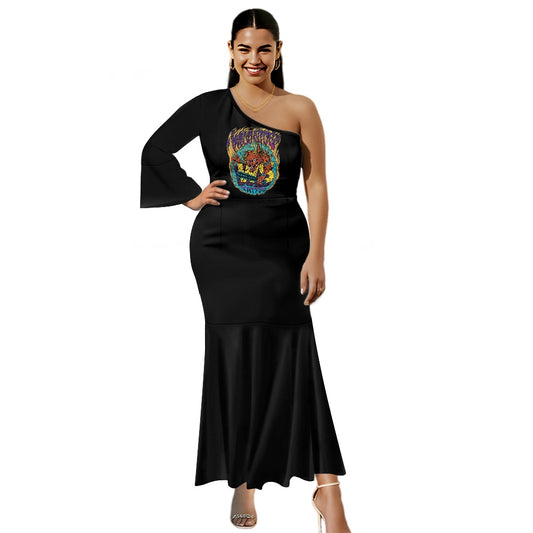 ONI One-shoulder Mermaid Dress with Long Sleeve