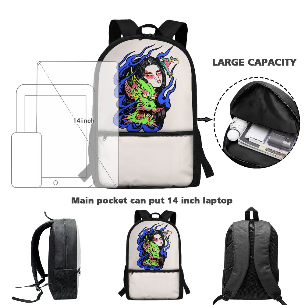 Dragon Lady Polyester School Backpack(Zip version)