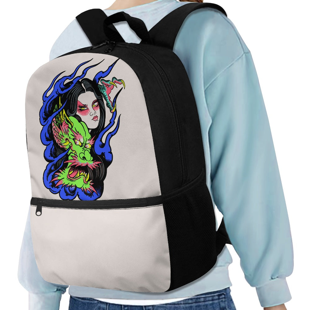 Dragon Lady Polyester School Backpack(Zip version)