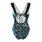 The Last Cholo Women's Ruffled Lace Up One-Piece Swimsuit