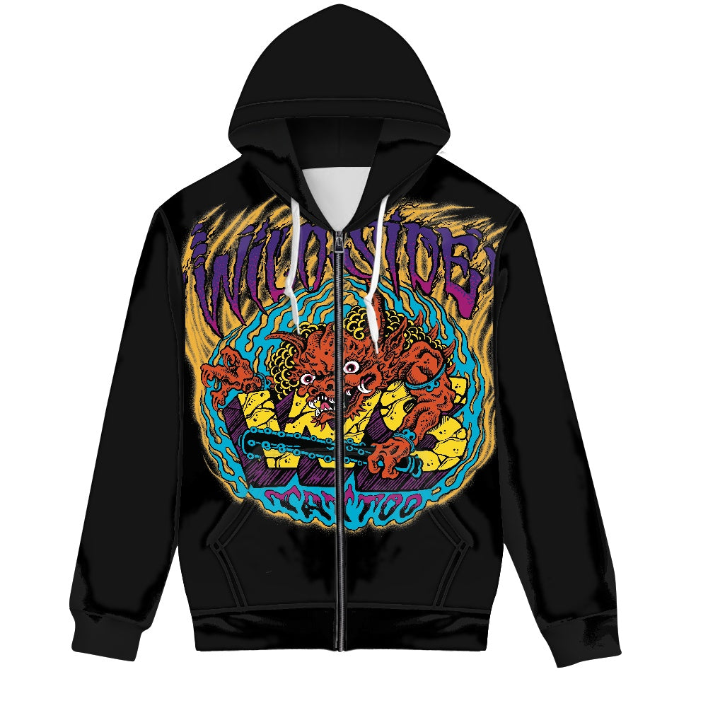ONI Full print zip hooded hoodie