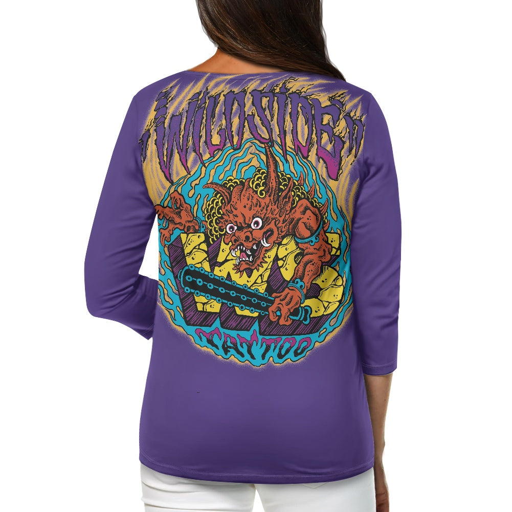 ONI Women's three quarter sleeve top(with buttons)
