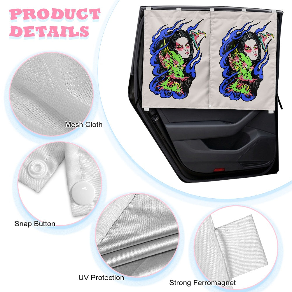 Dragon Lady Car side window sunshades