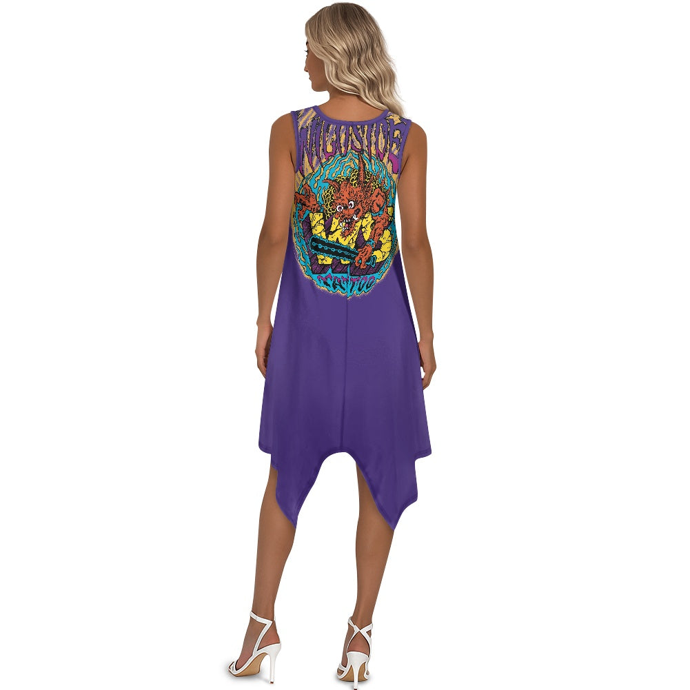 ONI Women's sleeveless round neck irregular skirt