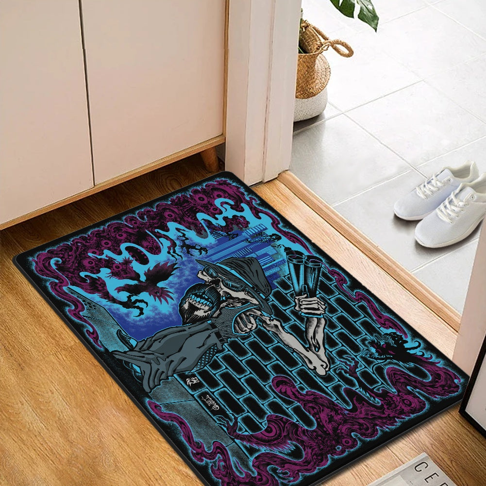 Thin rectangular floor mat