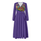 ONI V-Neck Long Sleeve Tie Waist Midi Dress