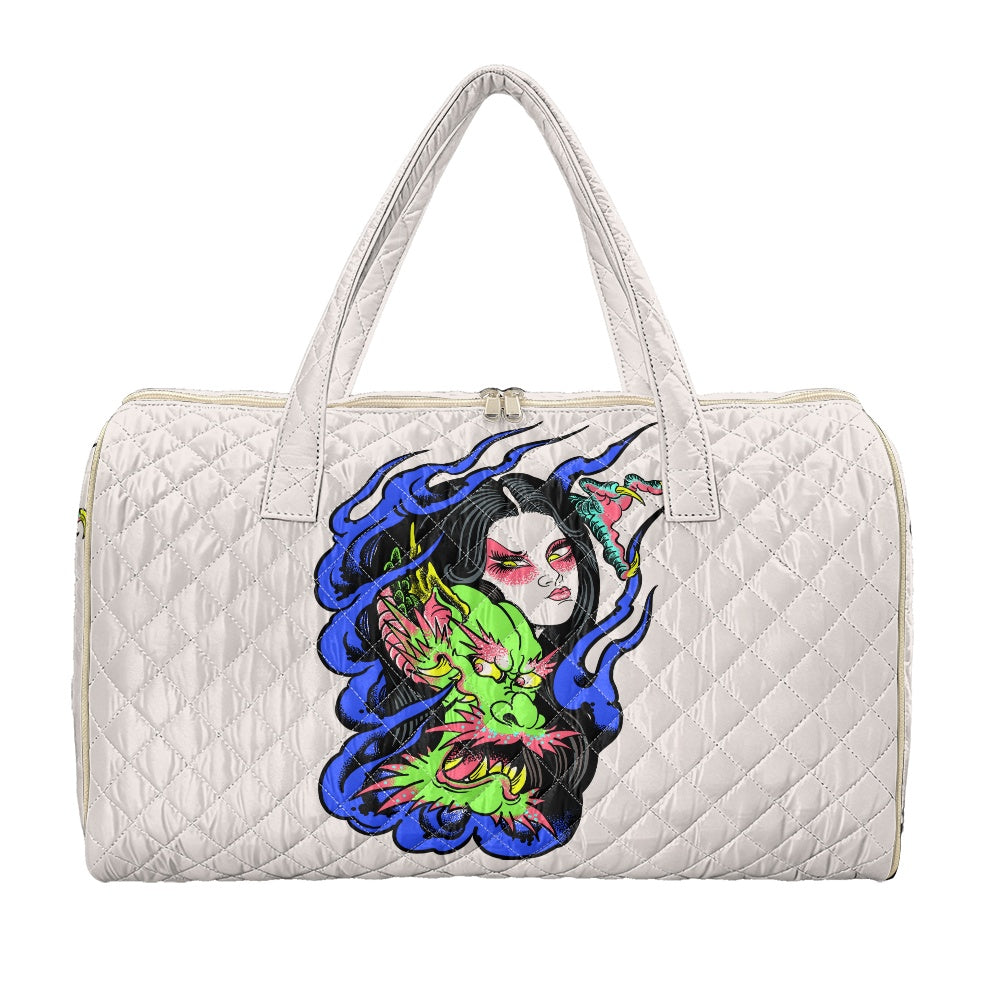 Dragon Lady Simple quilted luggage bag