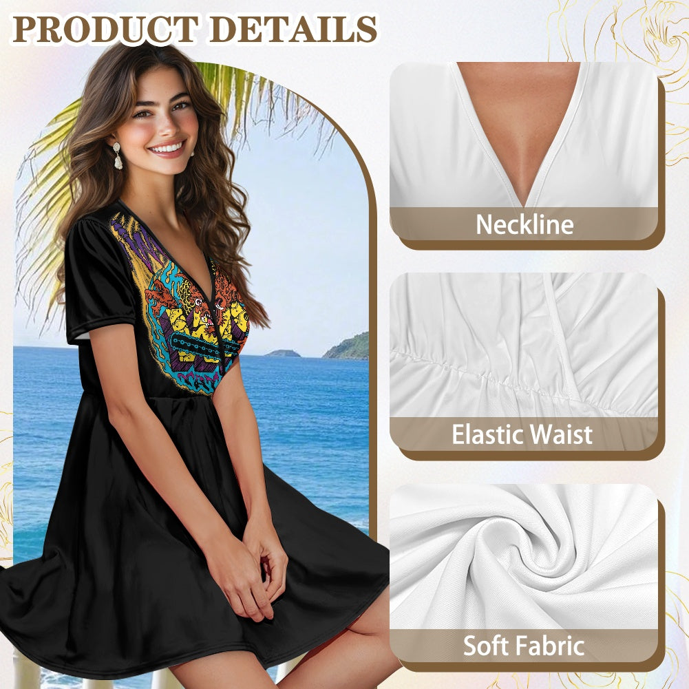 ONI Ladies V-neck short-sleeved dress
