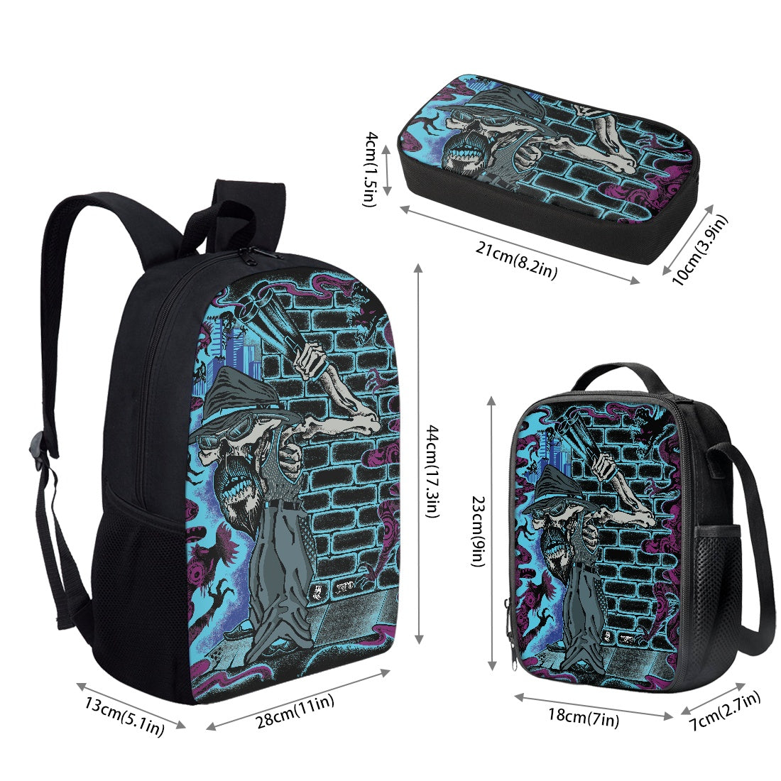 The Last Cholo Backpack lunch bag pencil case combination set
