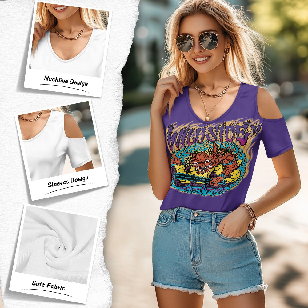 ONI Off-the-shoulder short-sleeved T-shirt
