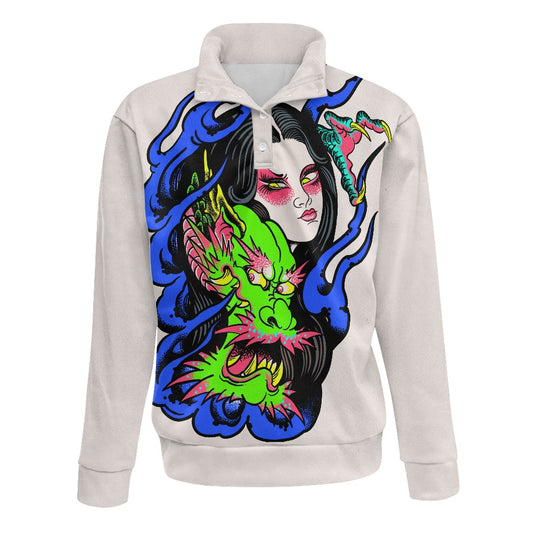 Dragon Lady Stand collar sweatshirt