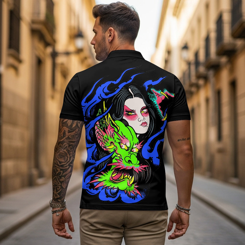 Dragon Lady Zipper Polo Shirt