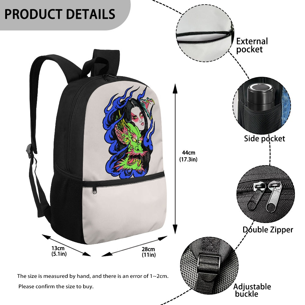 Dragon Lady Polyester School Backpack(Zip version)