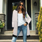 Dragon Lady Women's mid-length hooded sweatshirt cardigan