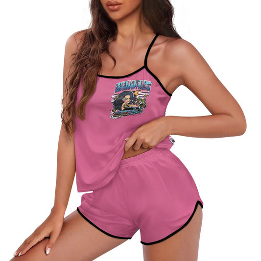 Salvaje Women's suspender shorts set