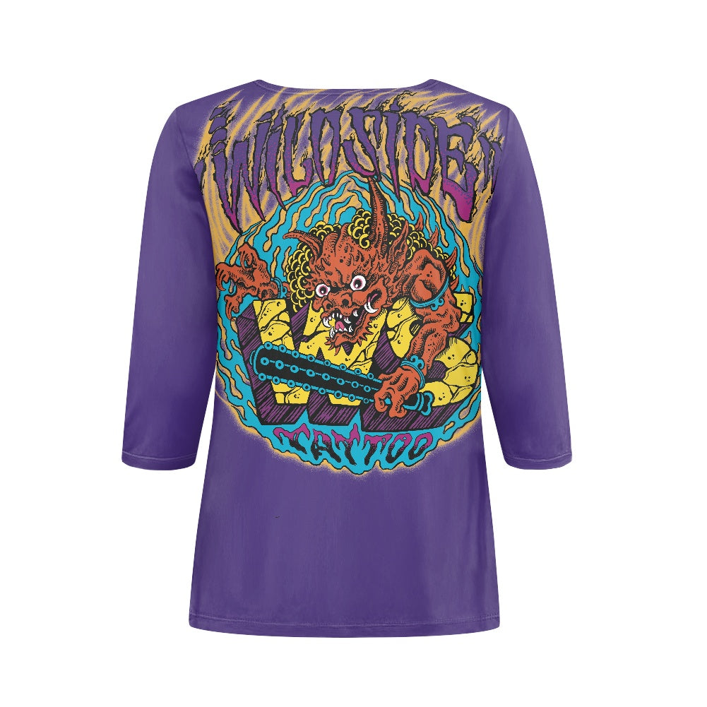 ONI Women's three quarter sleeve top(with buttons)