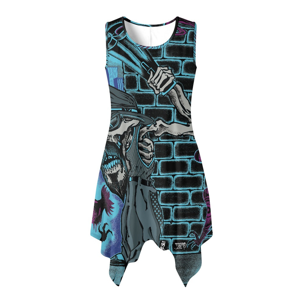 The Last Cholo Women's sleeveless round neck irregular skirt