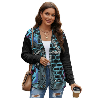 The Last Cholo Women's button-down cardigan knitted jacket