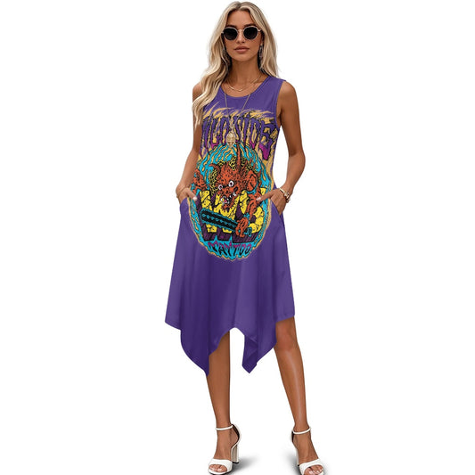 ONI Women's sleeveless round neck irregular skirt