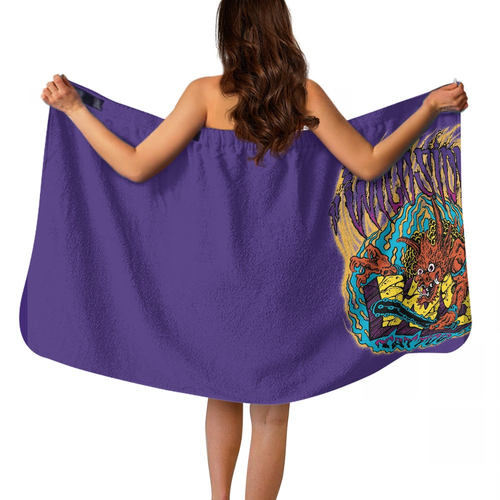 ONI Women's Velcro Bath Towel with Pocket