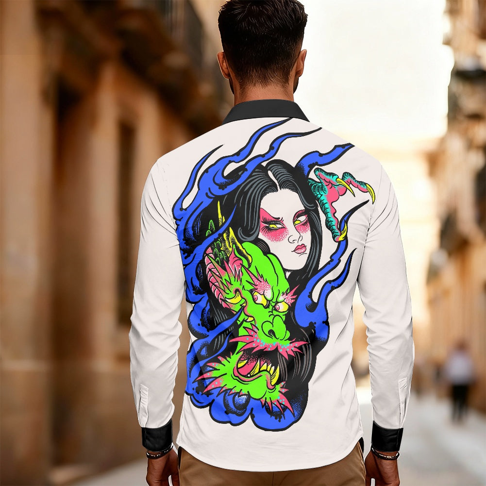 Dragon Lady Men's long-sleeved shirts
