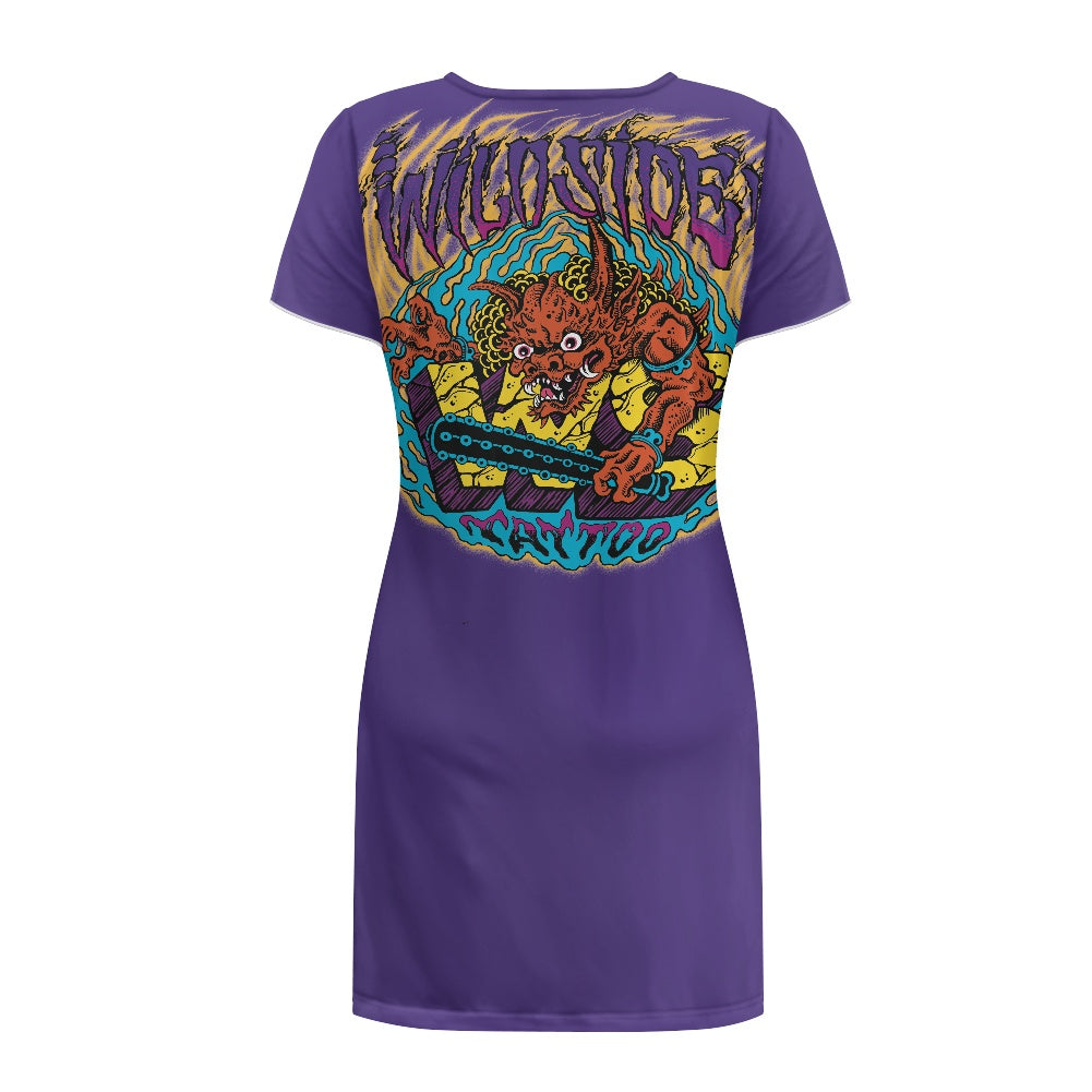 ONI Short-sleeved round-neck button nightdress