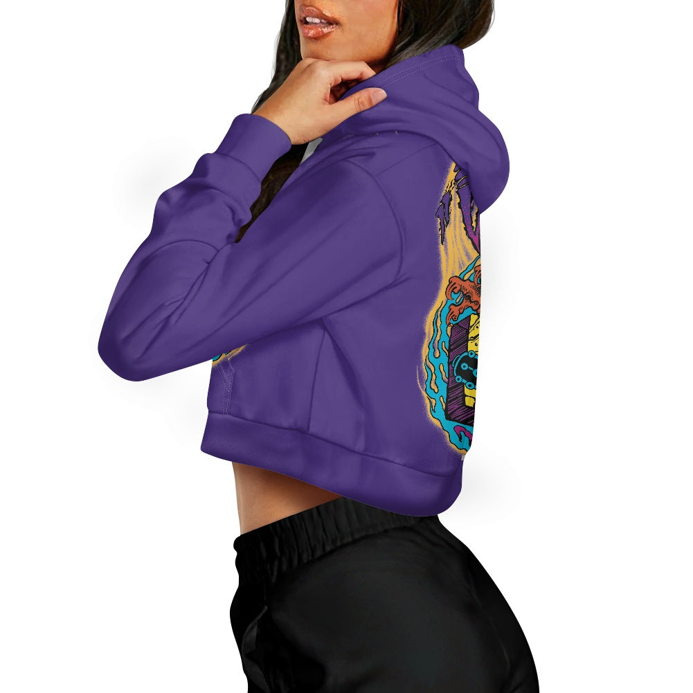 ONI Women's long sleeve short hooded sweatshirt