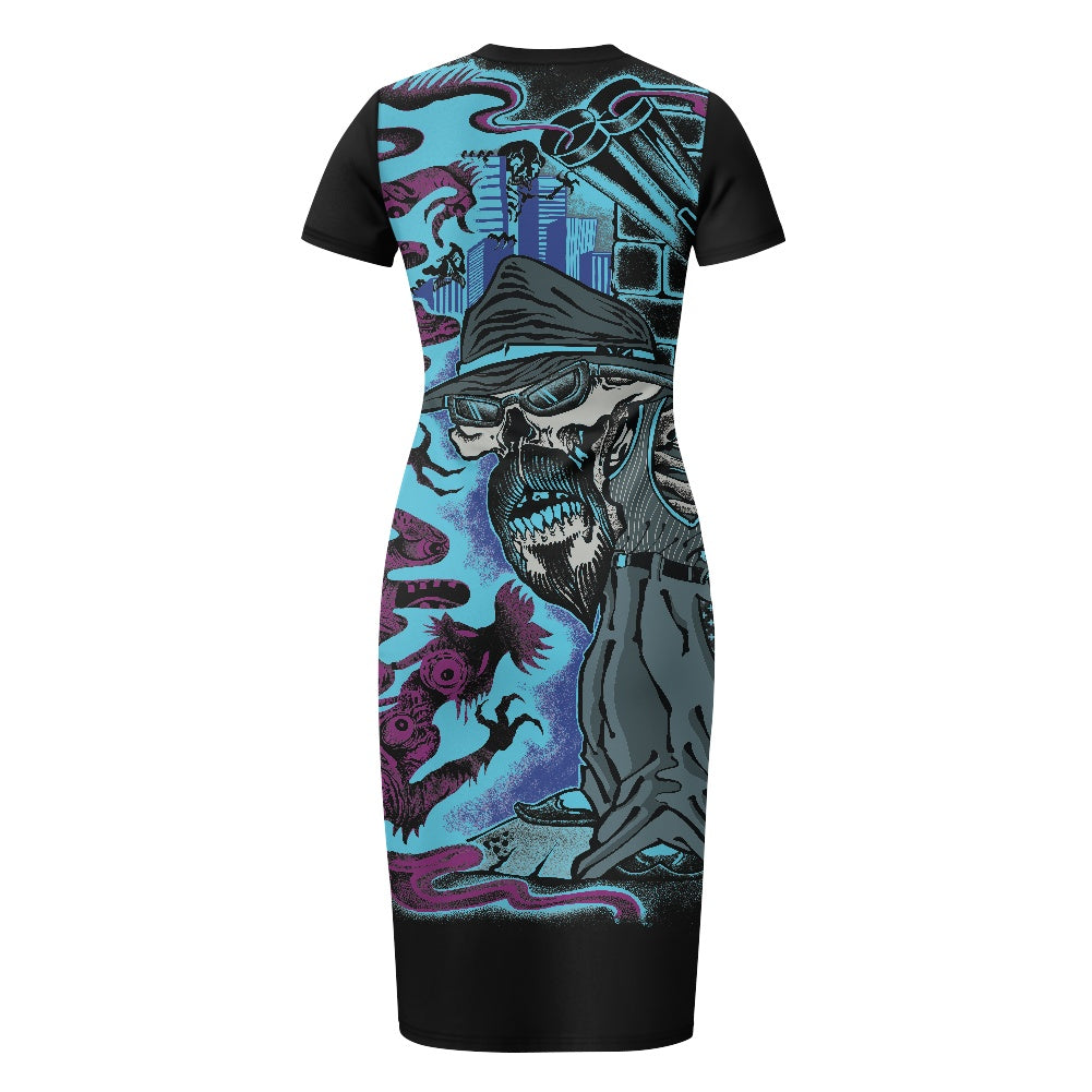 The Last Cholo Women's short-sleeved round-neck long skirt (220g)