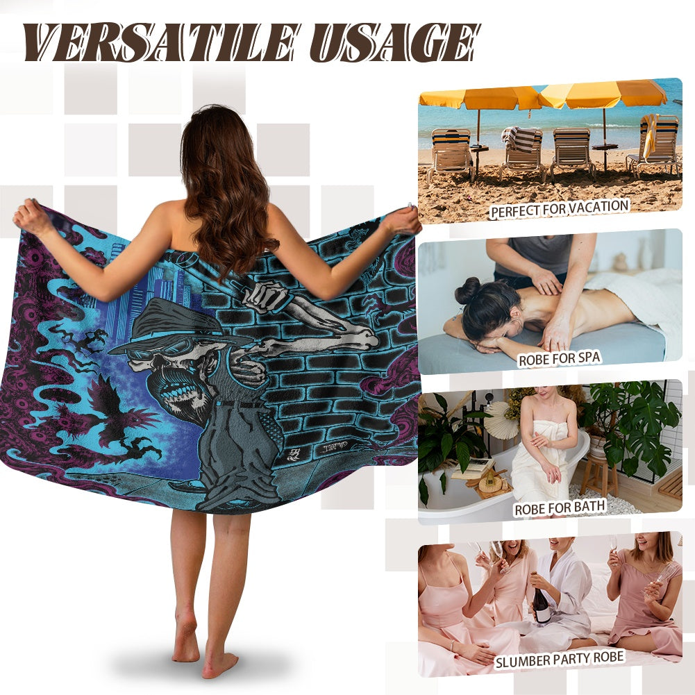 The Last Cholo Women's Velcro Bath Towel with Pocket