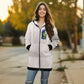 Dragon Lady Women's mid-length hooded sweatshirt cardigan