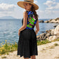 Dragon Lady Women's sleeveless round neck patchwork skirt