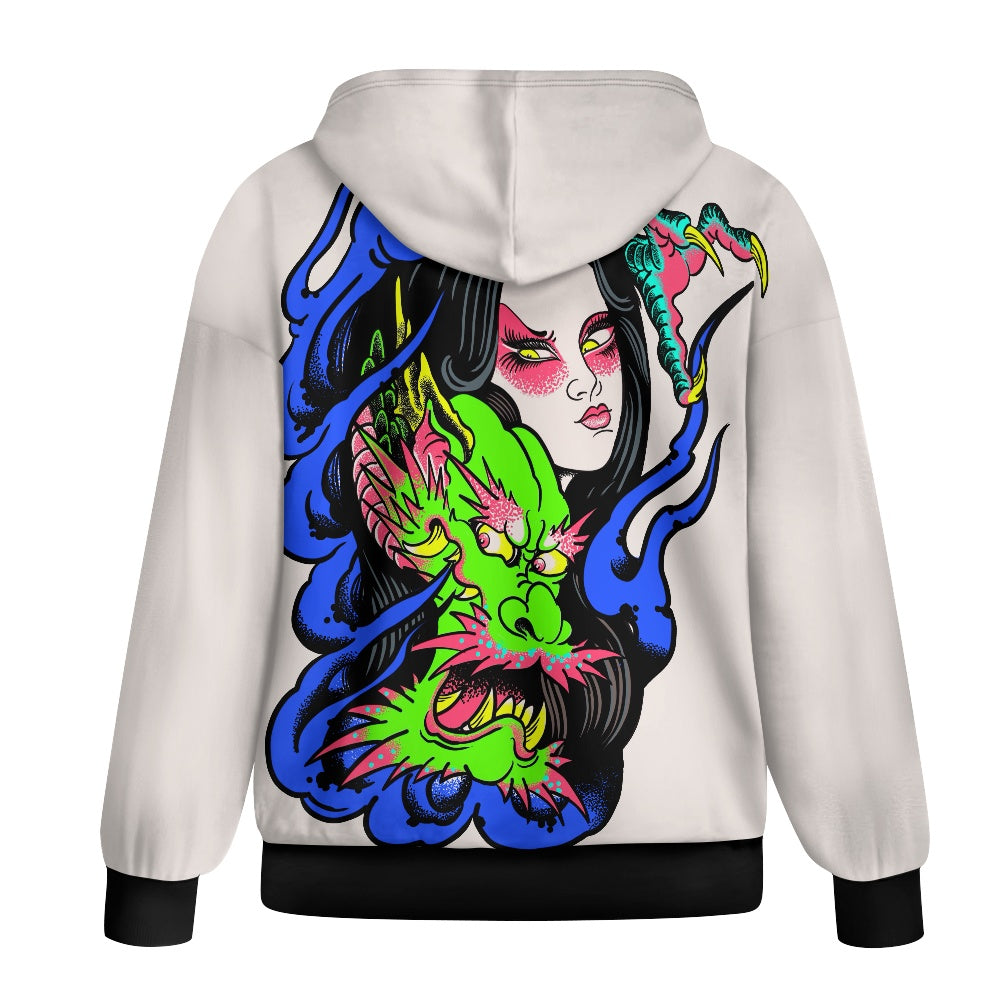 Dragon Lady Ladies loose zipper sweatshirt