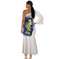 Dragon Lady One-shoulder Mermaid Dress with Long Sleeve