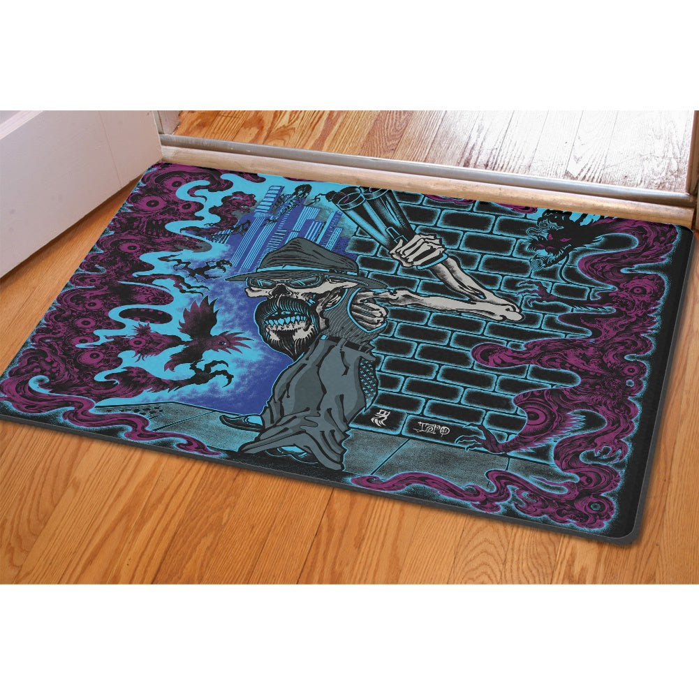 Thin rectangular floor mat