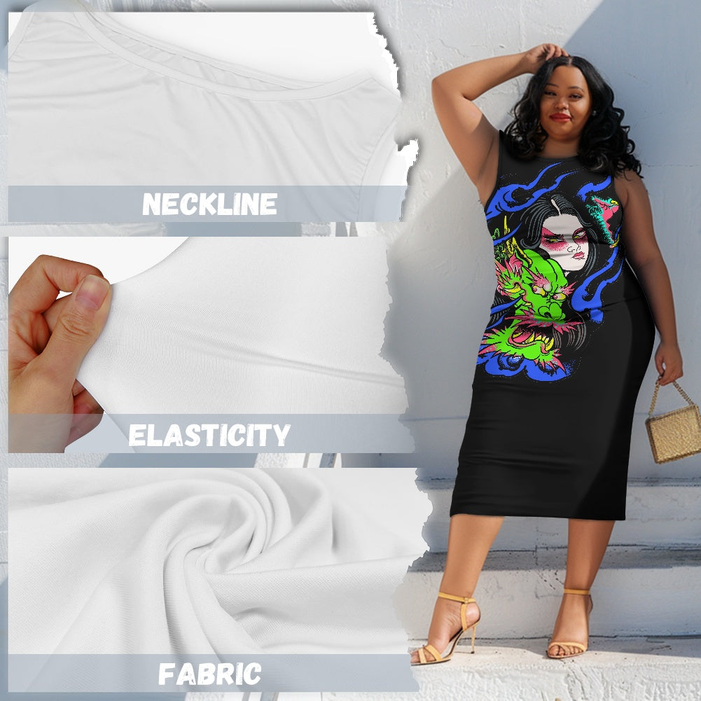 Dragon Lady Women's sleeveless plus size dress