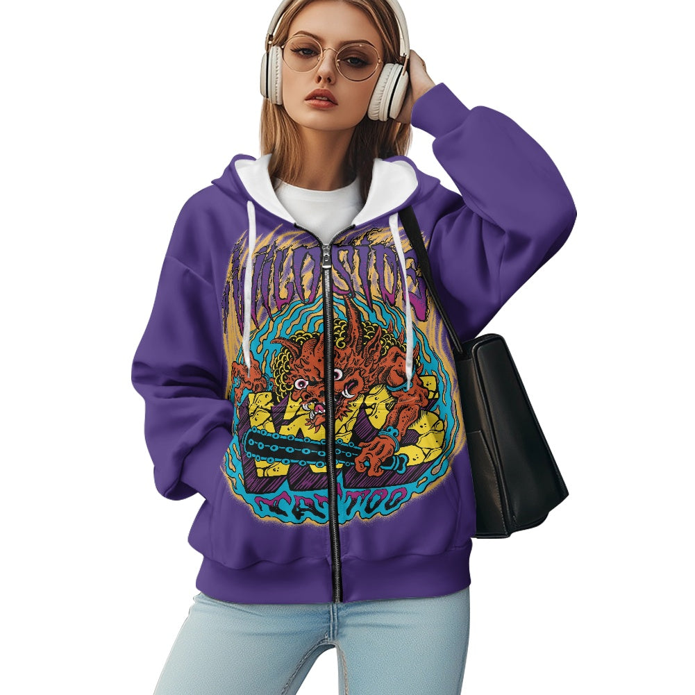 ONI Ladies loose zipper sweatshirt
