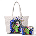 Dragon Lady Quilted shoulder bag/storage bag 2-piece set