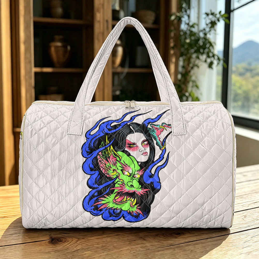Dragon Lady Simple quilted luggage bag