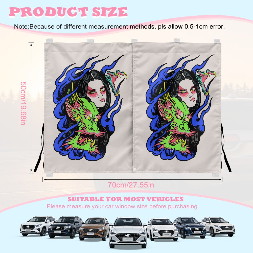 Dragon Lady Car side window sunshades