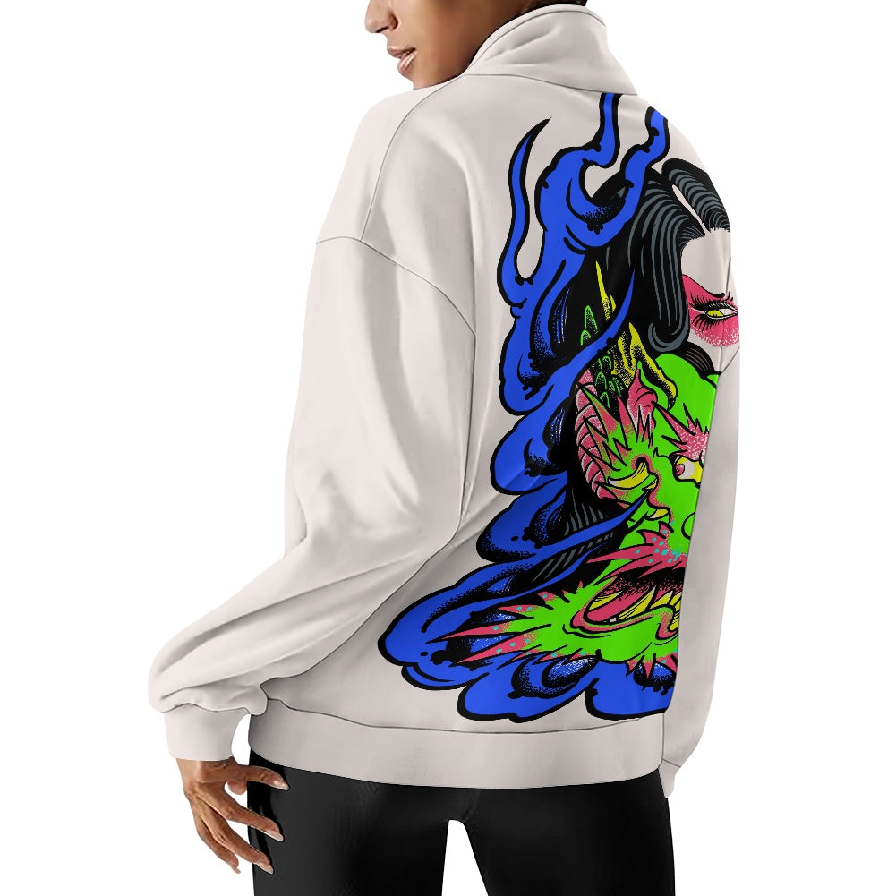 Dragon Lady Women's long sleeve zipper sweatshirt