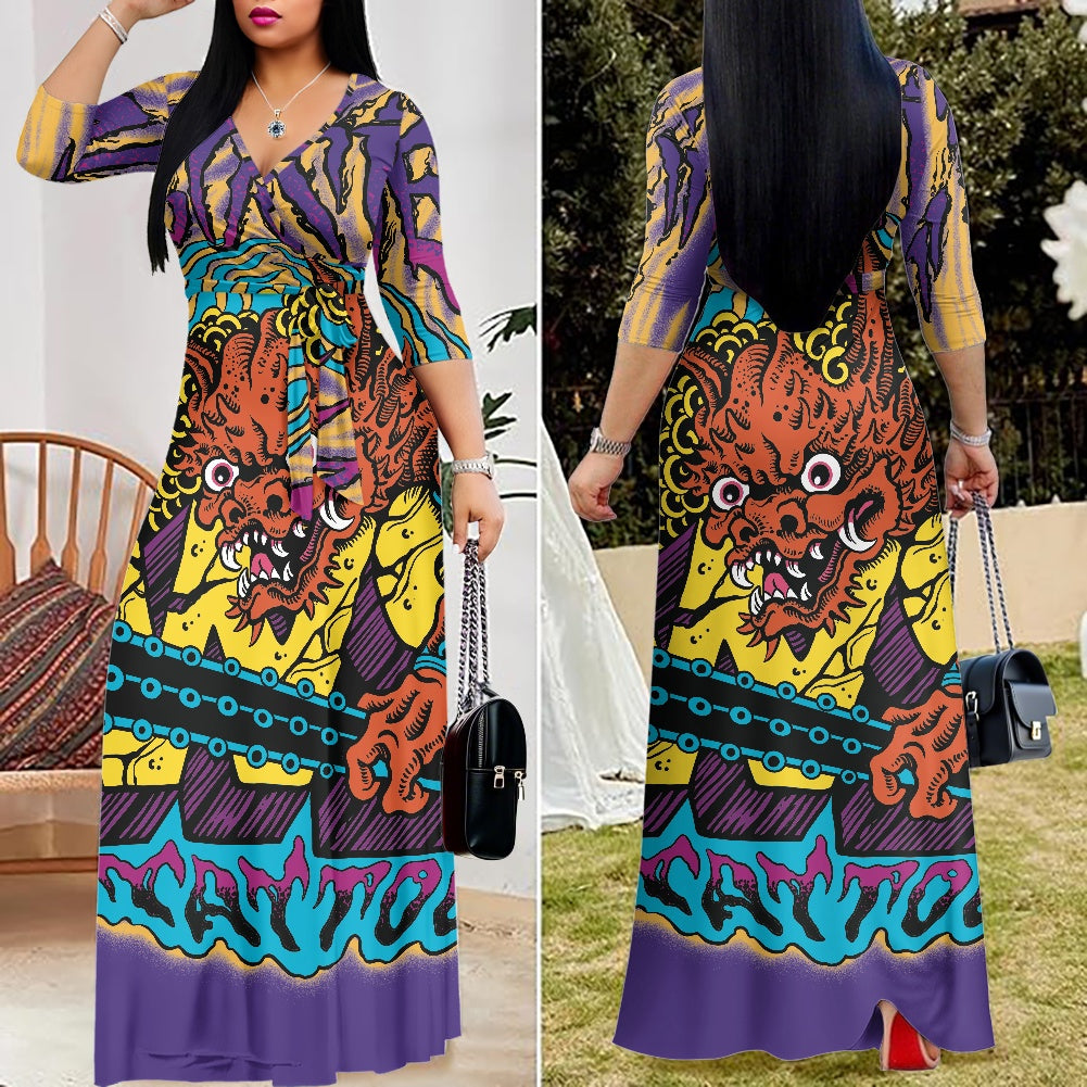 ONI V-neck Maxi Dress